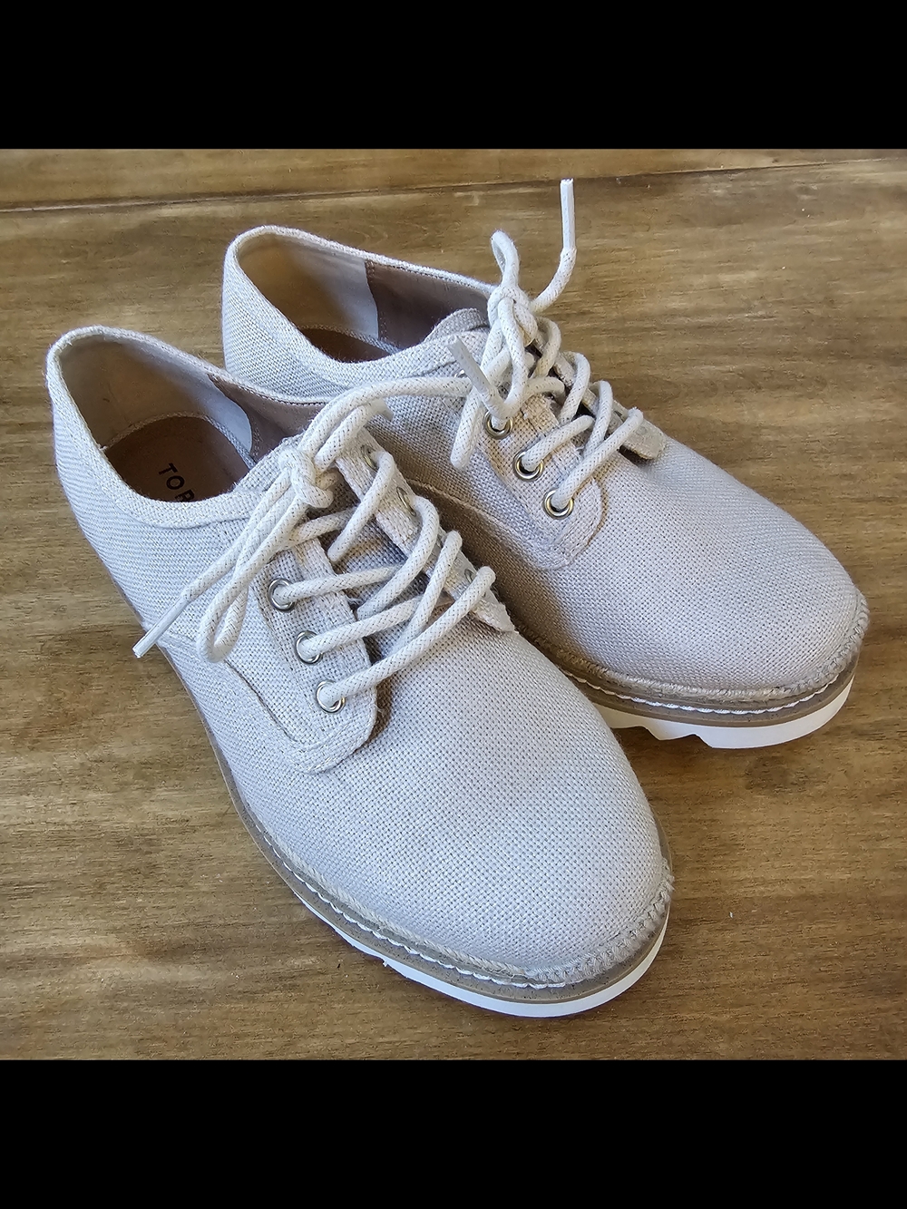 Women's Torrid Beige Canvas Lace-Up Oxfords SZ 8WW
